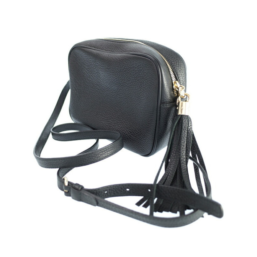 Gucci Pebbled Tassel Leather GG Crossbody Interlocking Soho Disco Bag